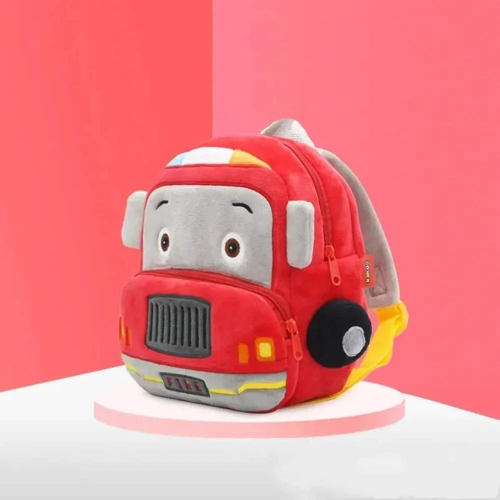 Cute Cartoon Car Plush Backpack for Toddlers – Kindergarten School Bag for Ages